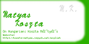 matyas koszta business card